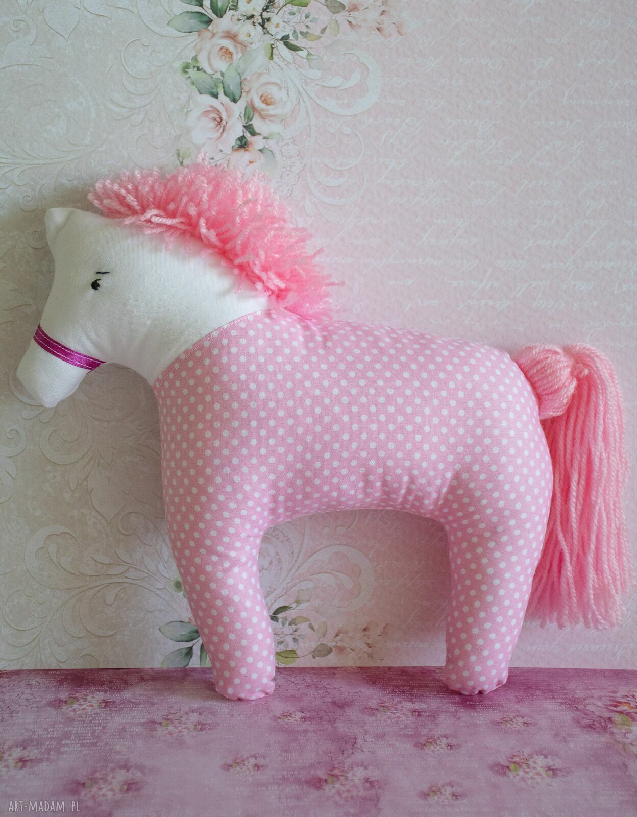 Konik Rózia 25 cm - ręcznie szyta maskotka dla dziewczynki