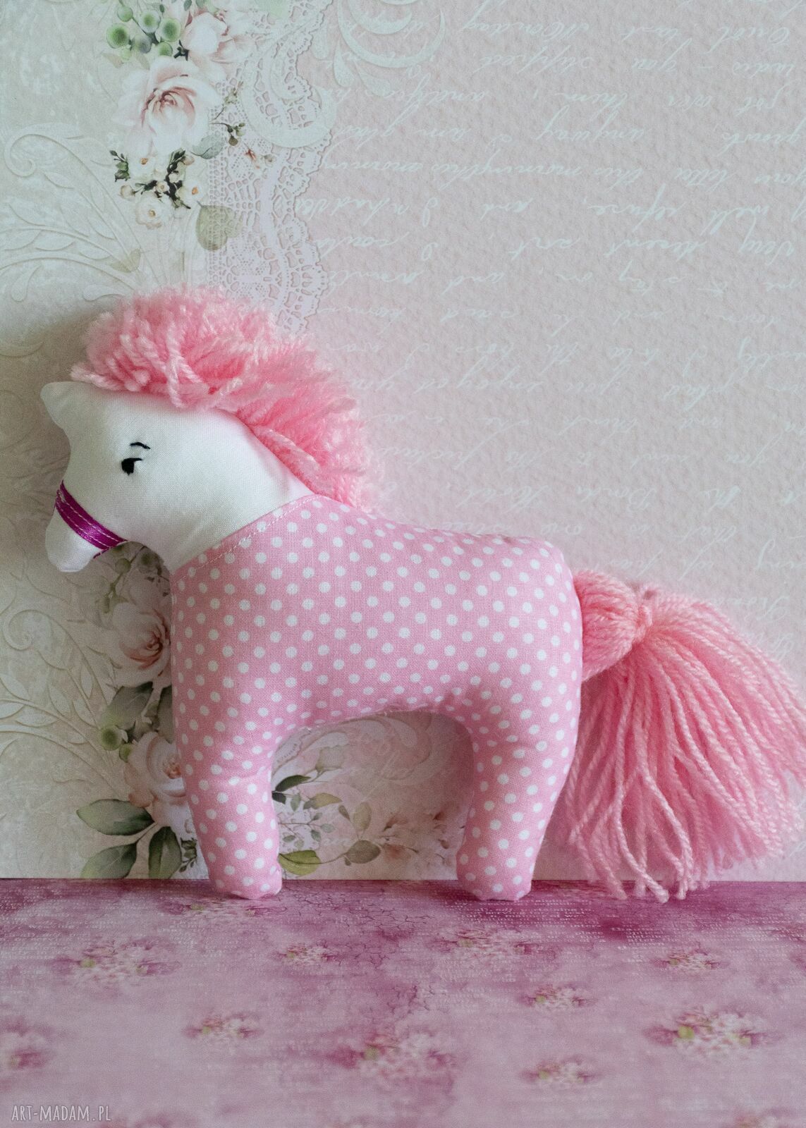 Konik Rózia 15 cm - ręcznie szyta maskotka przytulanka