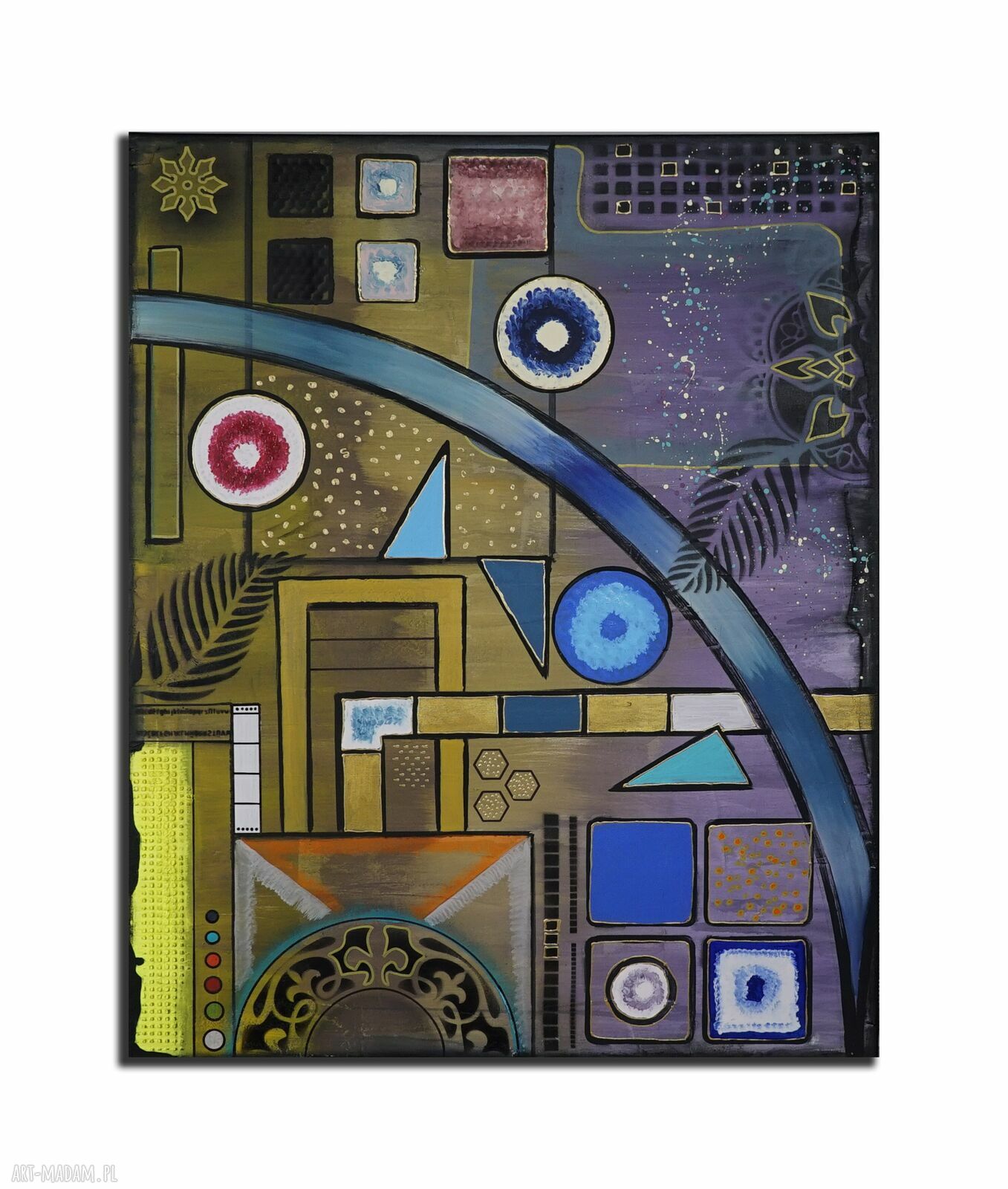Konstelacja wewnętrzna - autorski obraz abstrakcyjny z akrylu na płótnie (2x100x80 cm)