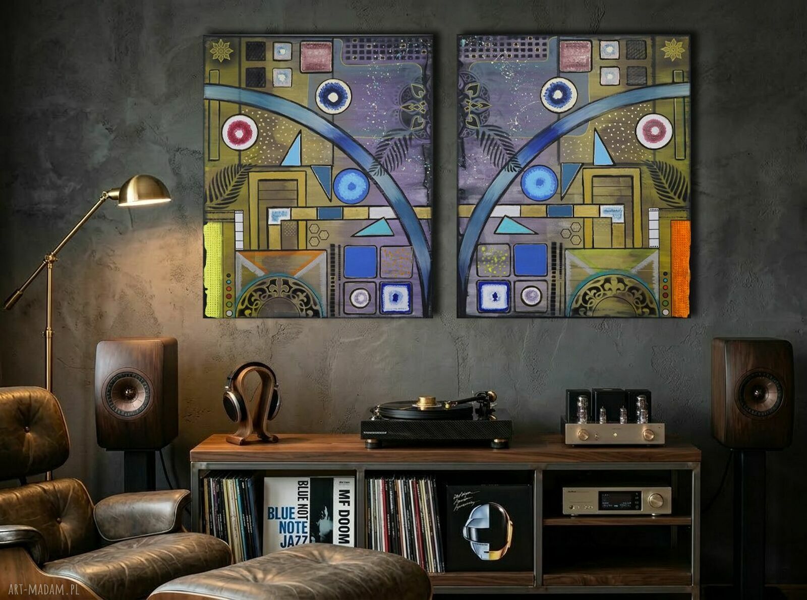 Konstelacja wewnętrzna - autorski obraz abstrakcyjny z akrylu na płótnie 2x100x80 cm
