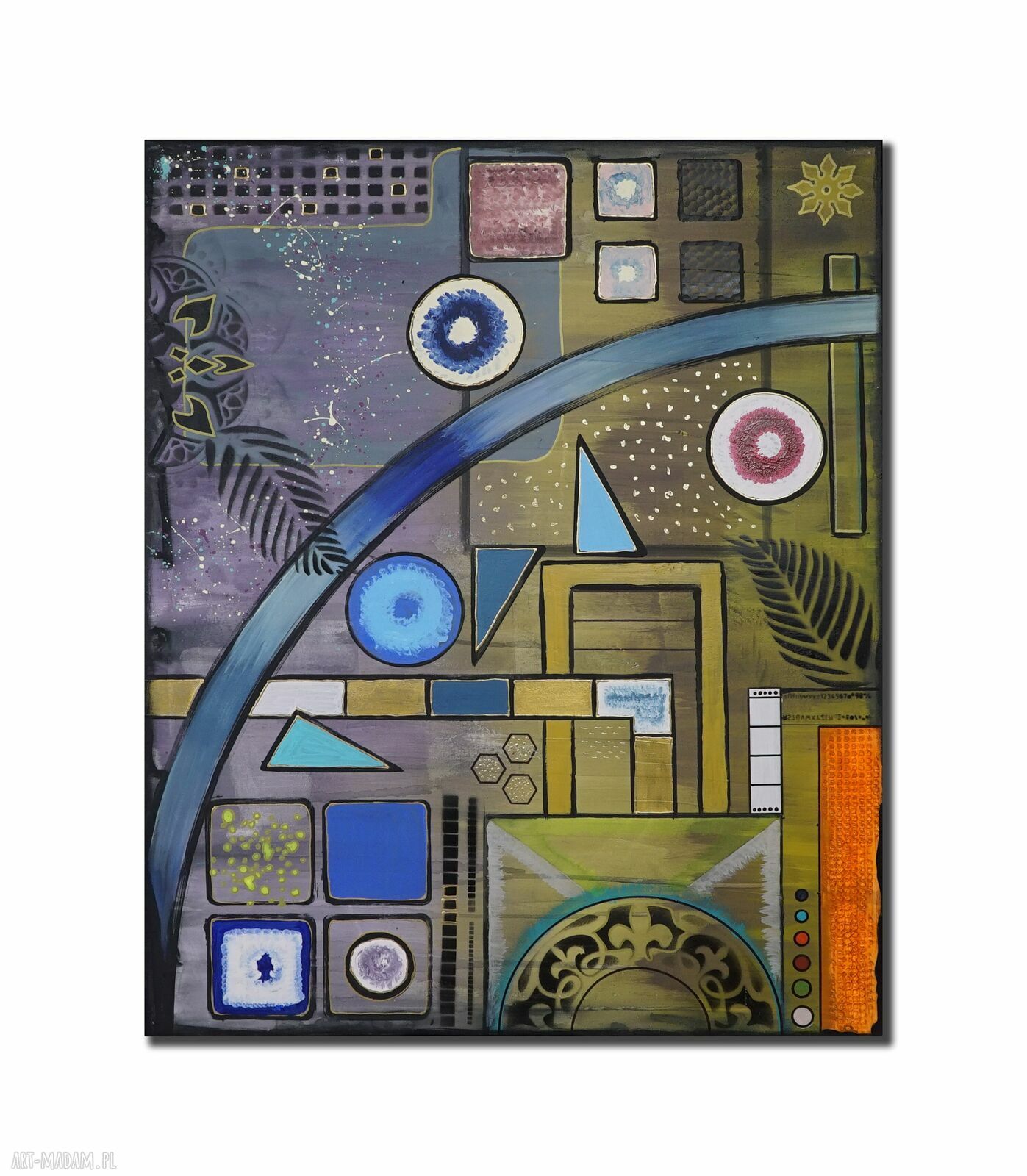 Konstelacja wewnętrzna - autorski obraz abstrakcyjny z akrylu na płótnie (2x100x80 cm)