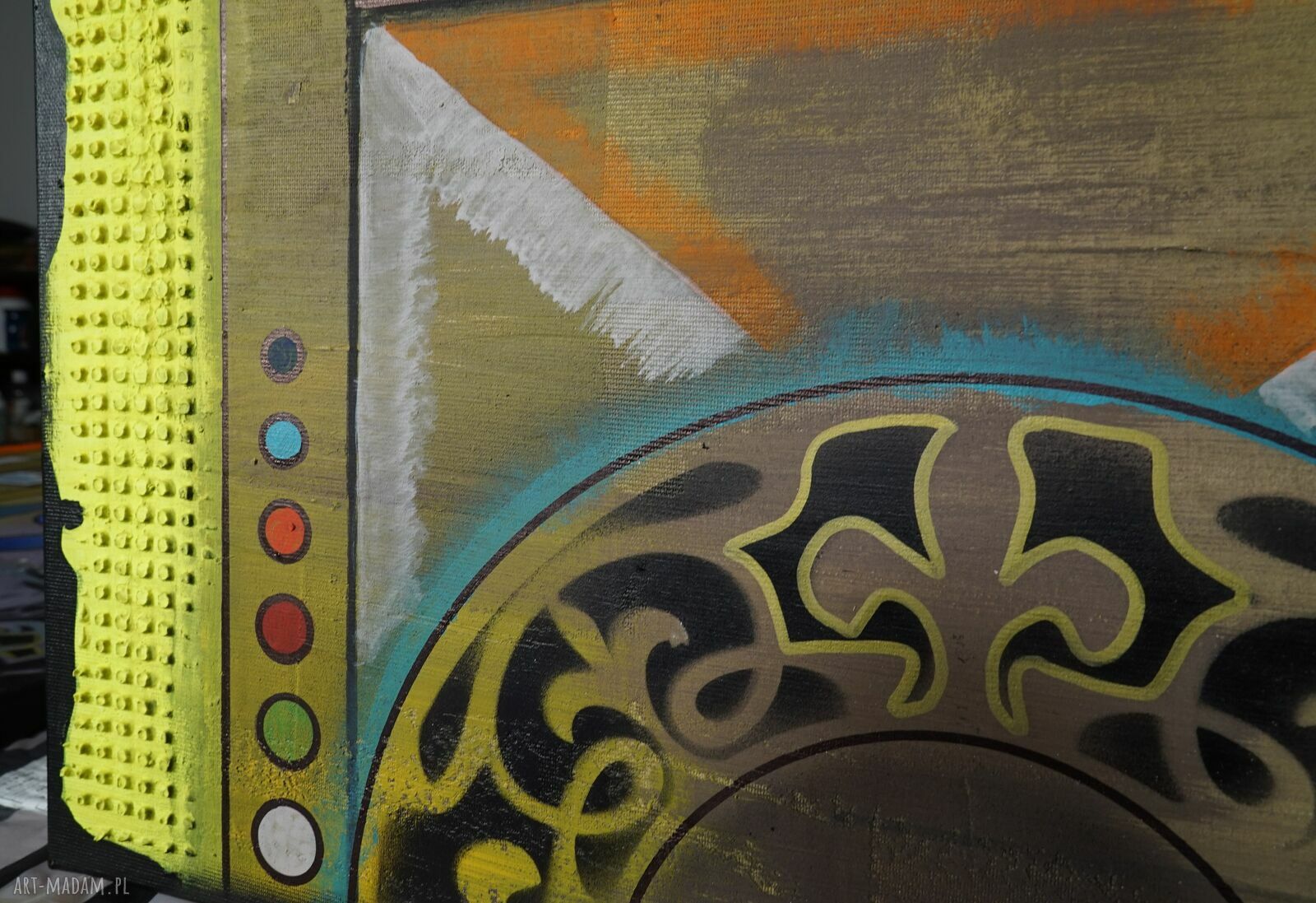 Konstelacja wewnętrzna - autorski obraz abstrakcyjny z akrylu na płótnie (2x100x80 cm)