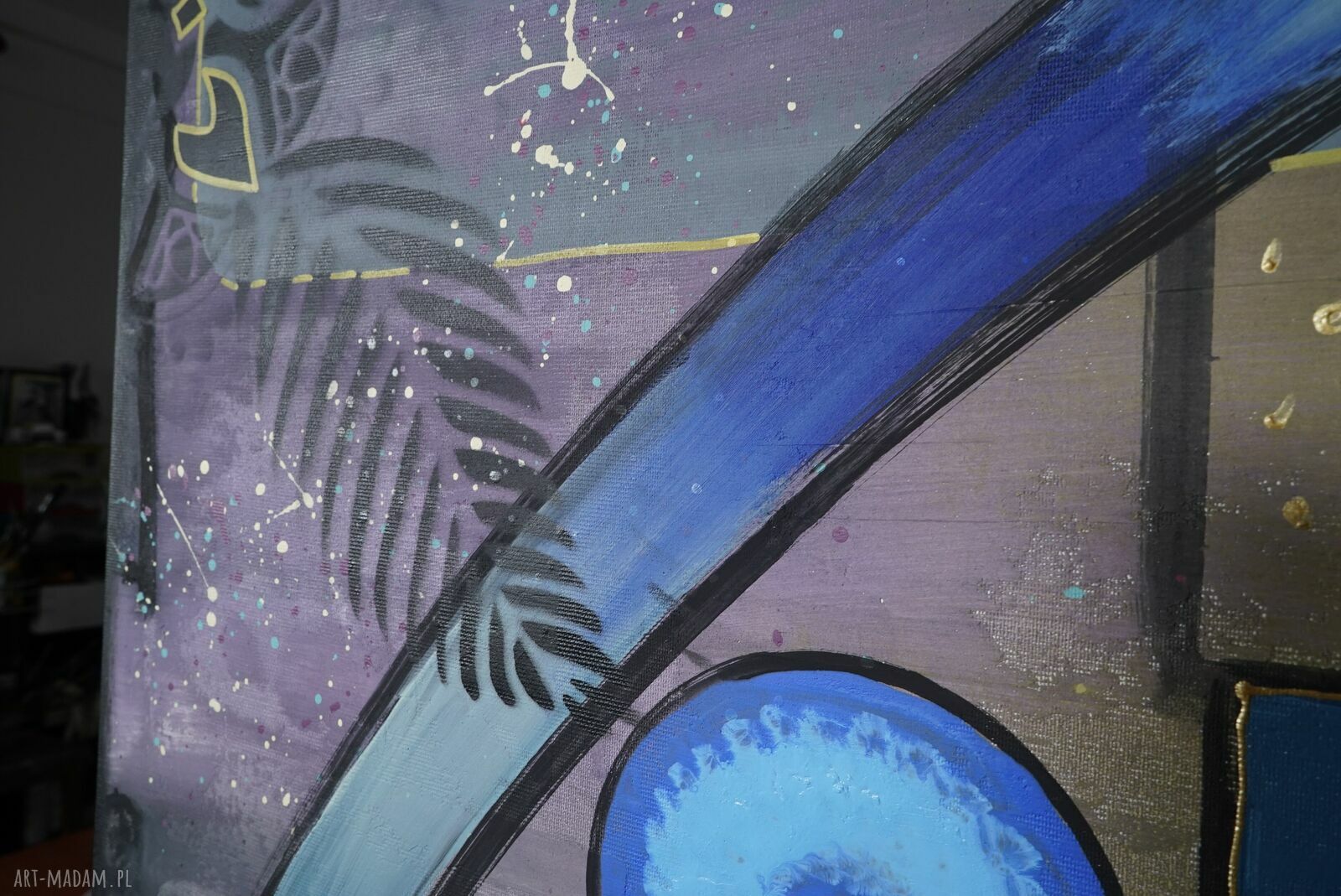 Konstelacja wewnętrzna - autorski obraz abstrakcyjny z akrylu na płótnie (2x100x80 cm)