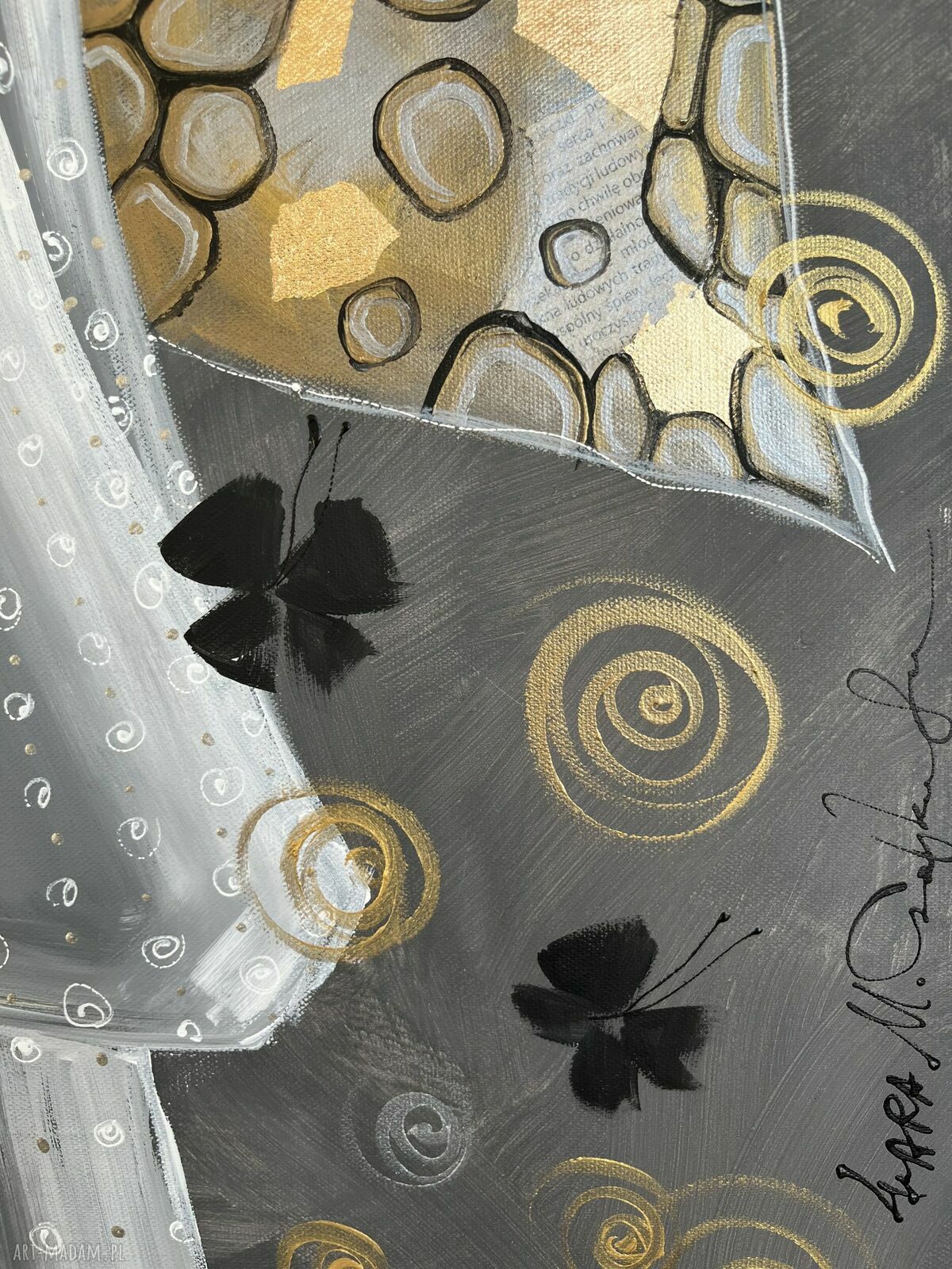 Kontrasty codzienności - oryginalny obraz akrylpainting 100x70 cm (kruk i anioł)