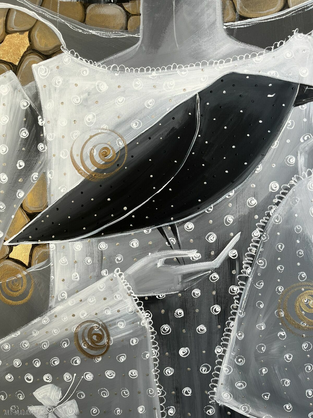 Kontrasty codzienności - oryginalny obraz akrylpainting 100x70 cm (kruk i anioł)