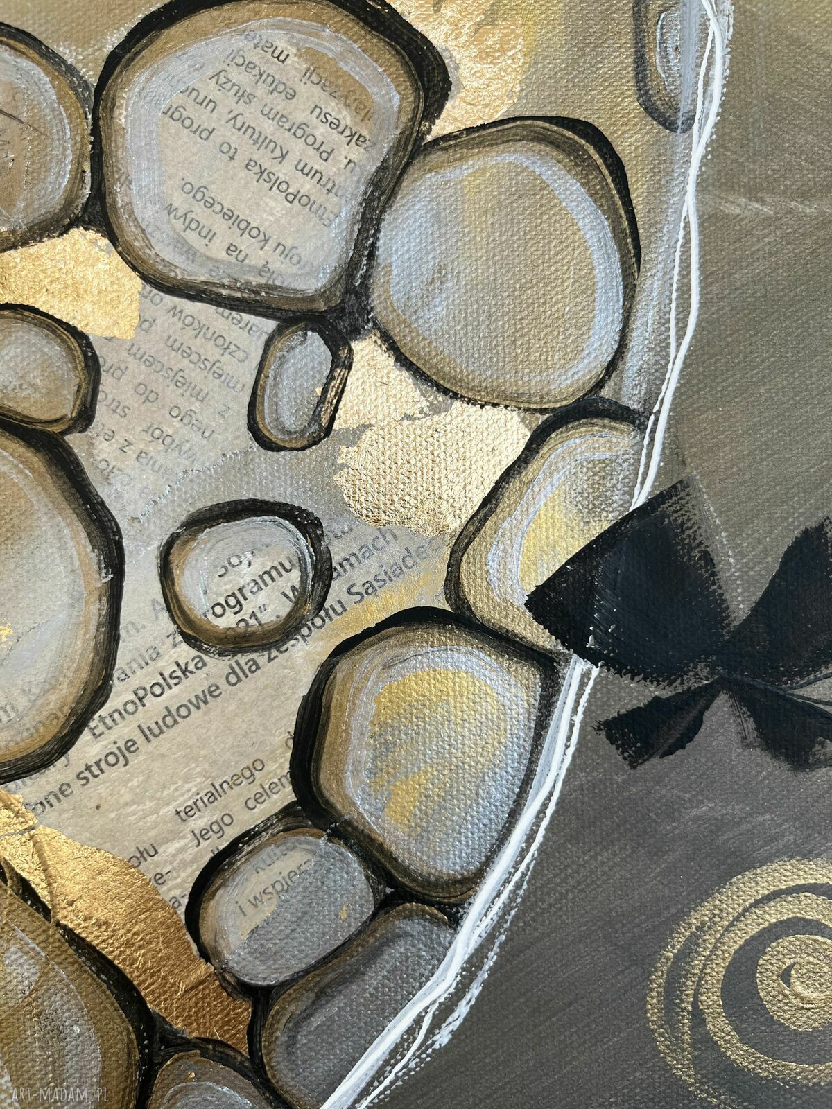 Kontrasty codzienności - oryginalny obraz akrylpainting 100x70 cm (kruk i anioł)