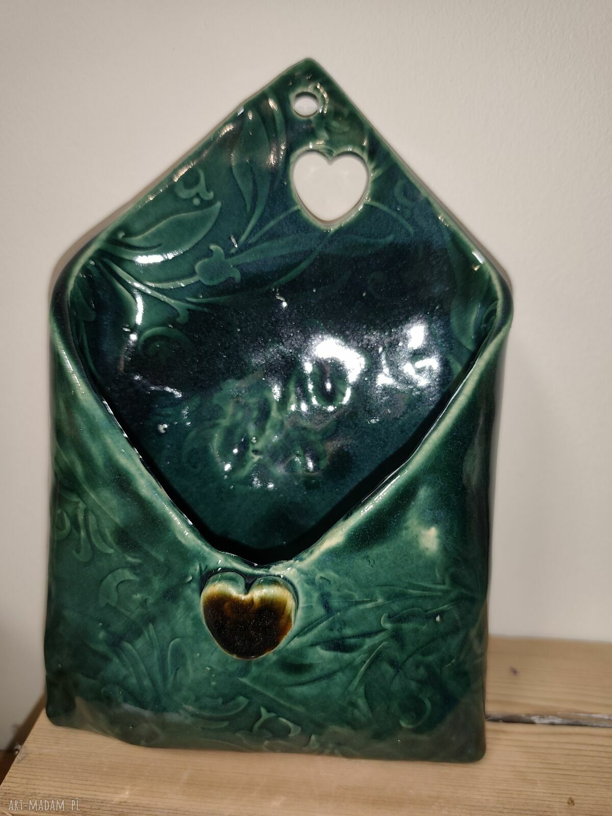Koperta ceramiczna na drobiazgi i suche kwiatki 22x15 cm