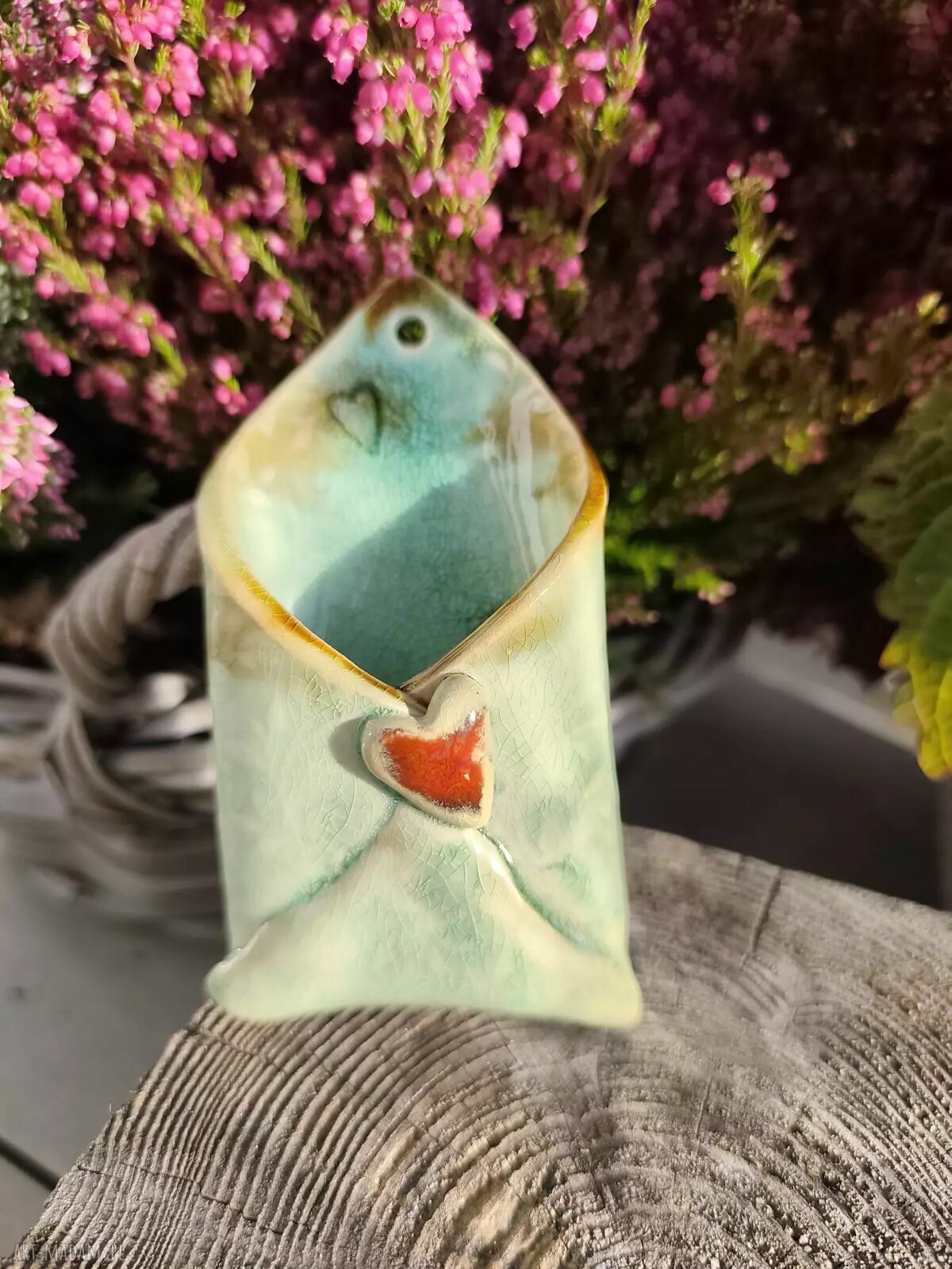 Ceramiczna koperta w kształcie liścia mięty