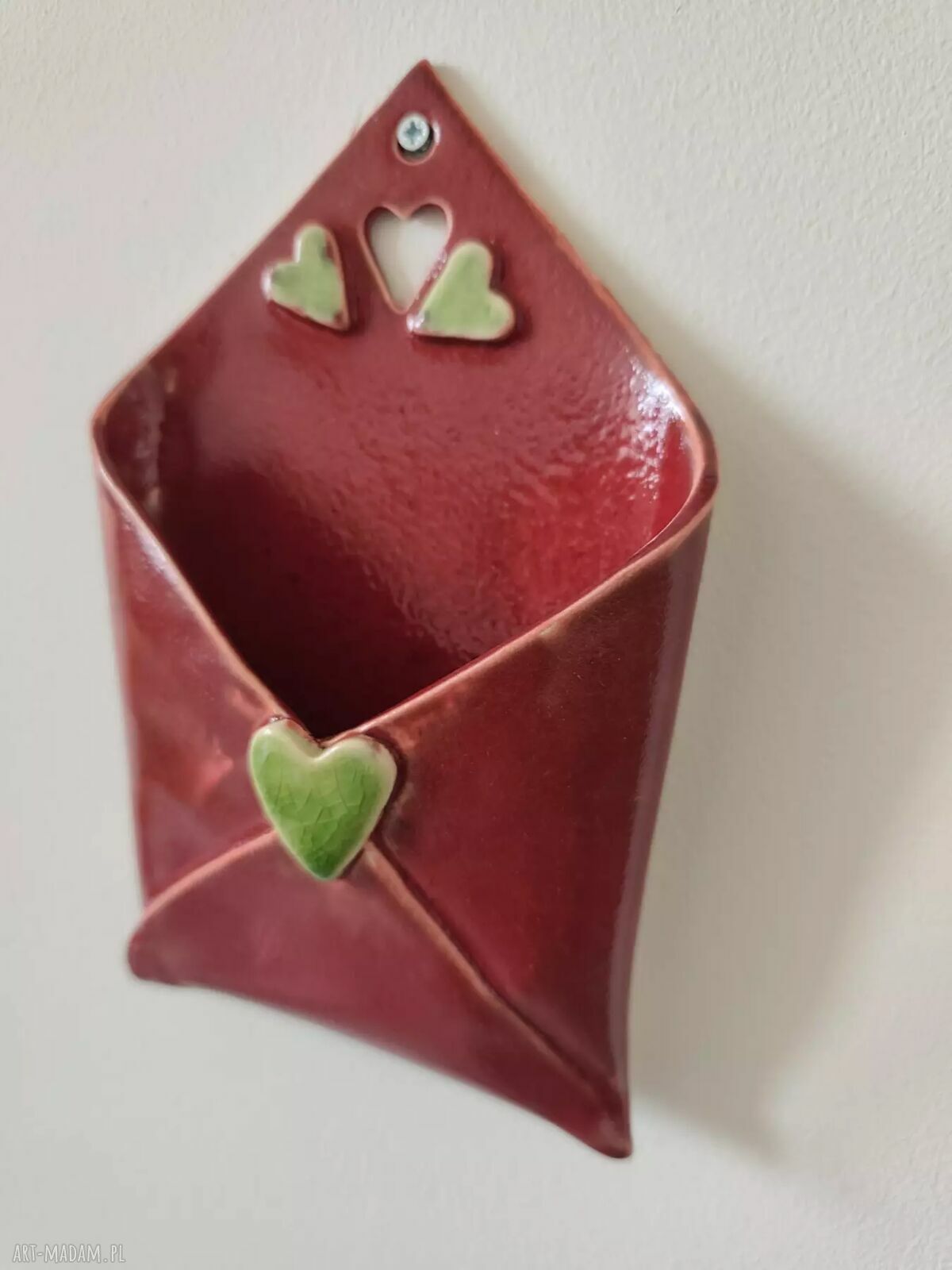 Duża ceramiczna koperta z serduszkami