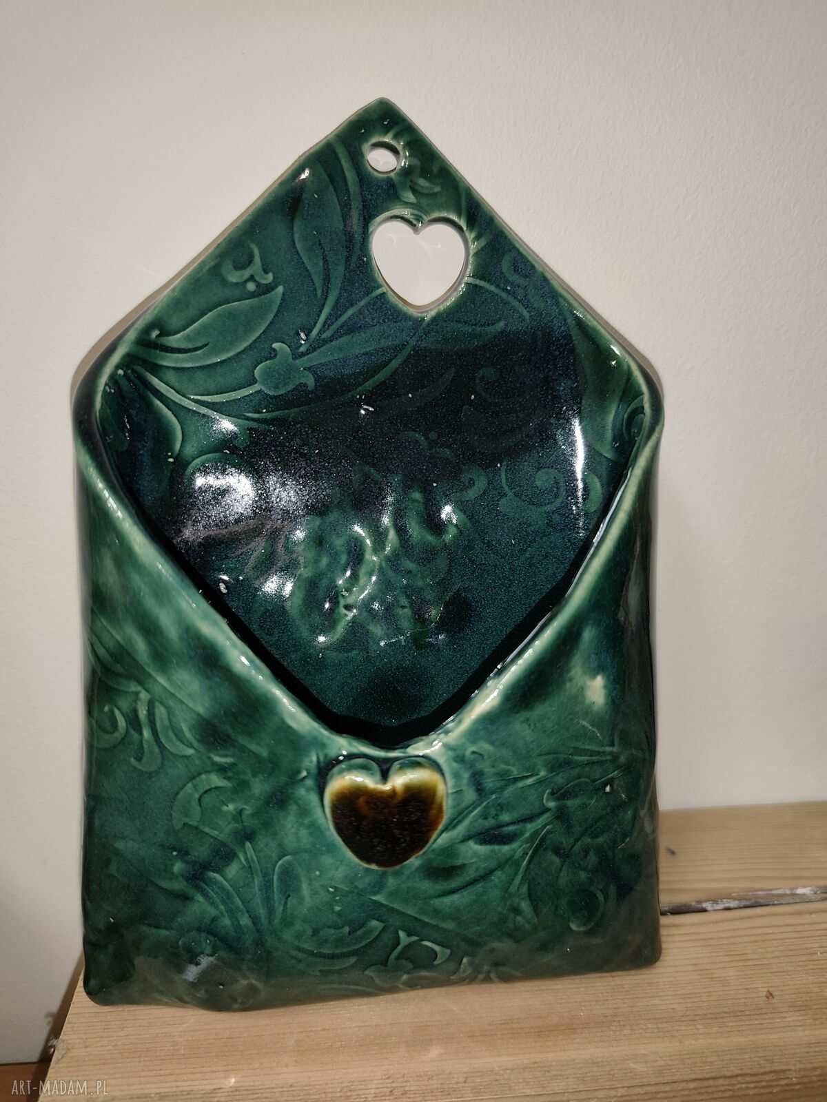 Koperta ceramiczna na drobiazgi i suche kwiatki 22x15 cm
