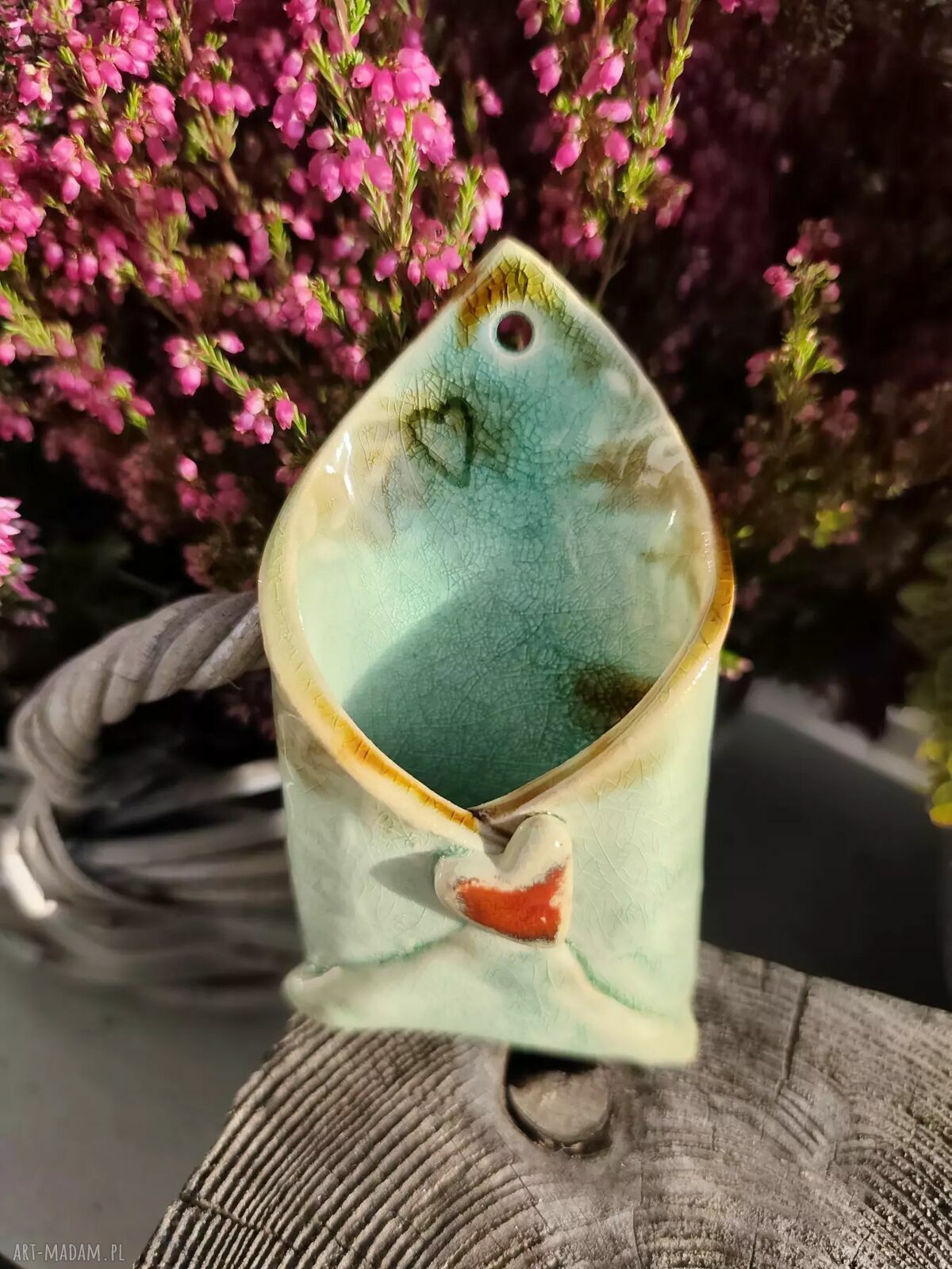 Ceramiczna koperta w kształcie liścia mięty