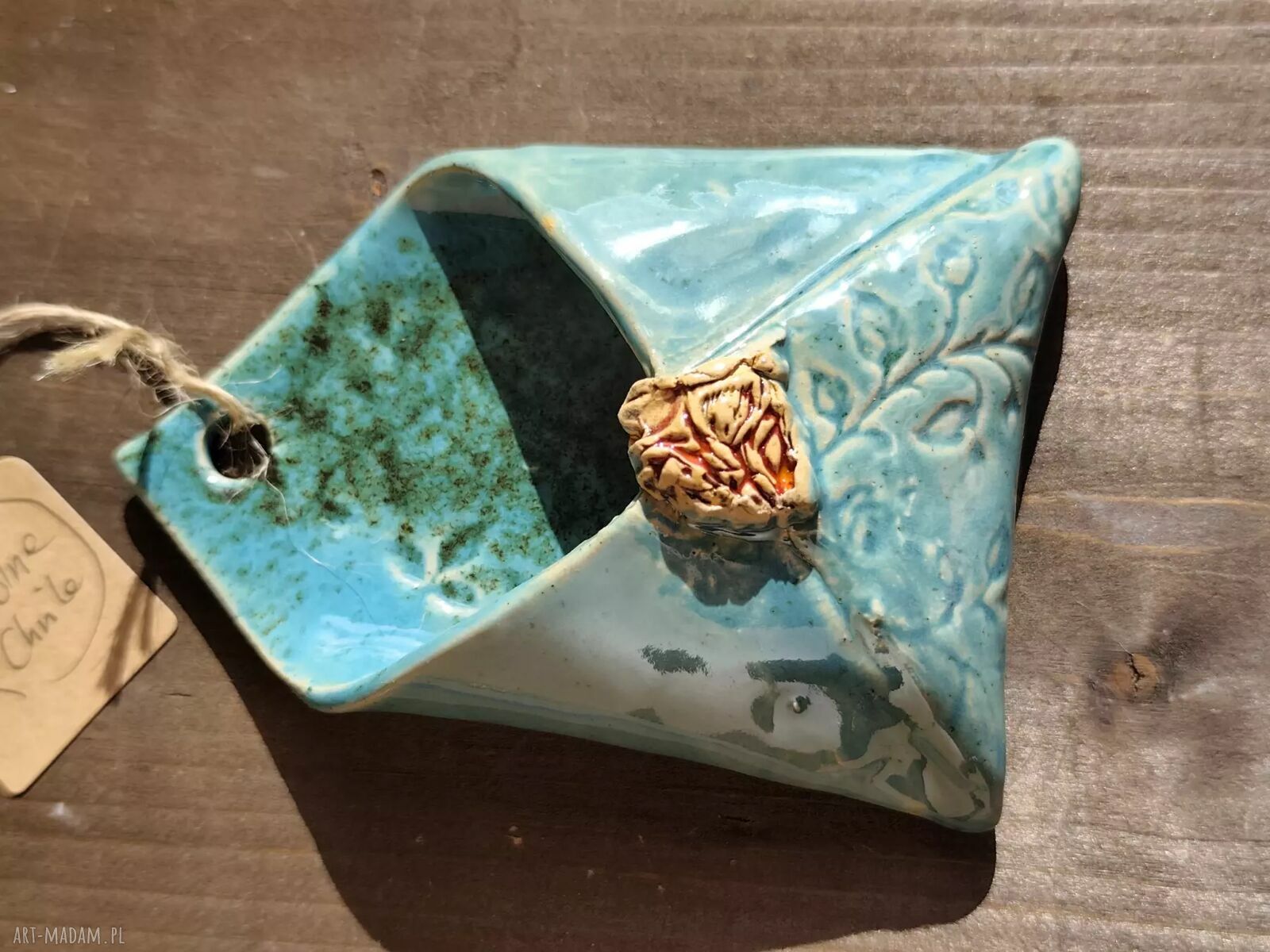 Mała koperta ceramiczna na suszoną lawendę