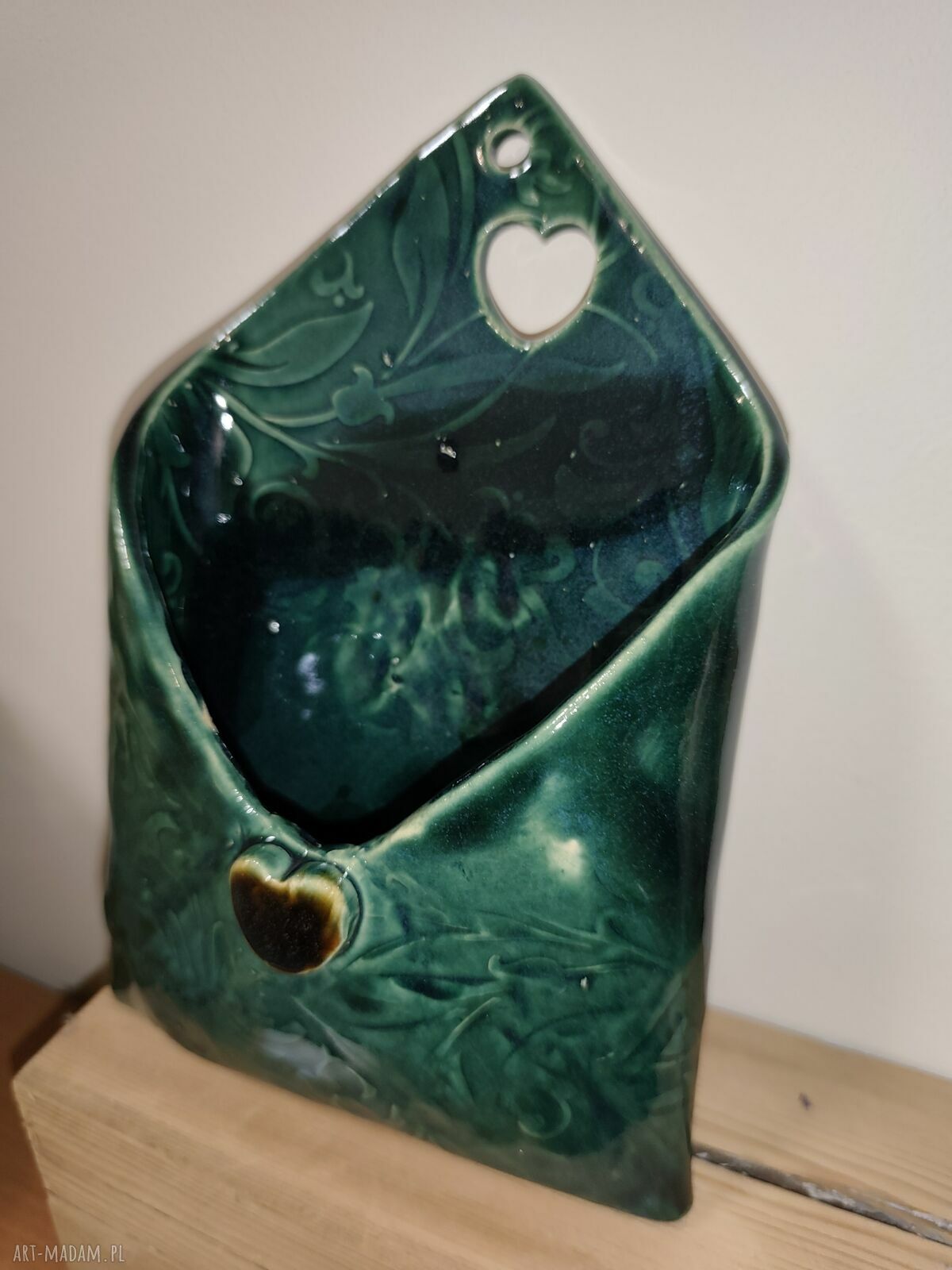 Koperta ceramiczna na drobiazgi i suche kwiatki 22x15 cm