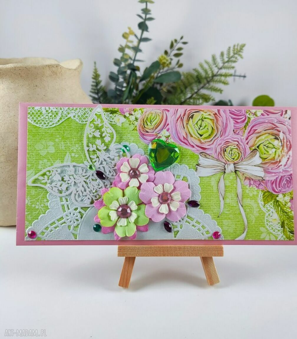 Koperta ślubna na pieniądze 22 x 11 cm - ozdobny prezent dla Młodej Pary