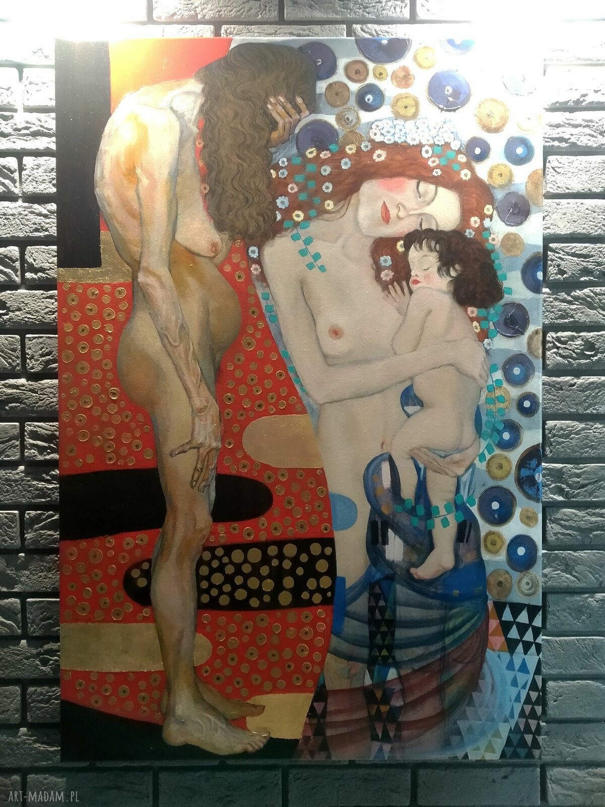 Kopia „Trzy epoki kobiety” Gustava Klimta - obraz olejny ręcznie malowany 120x80