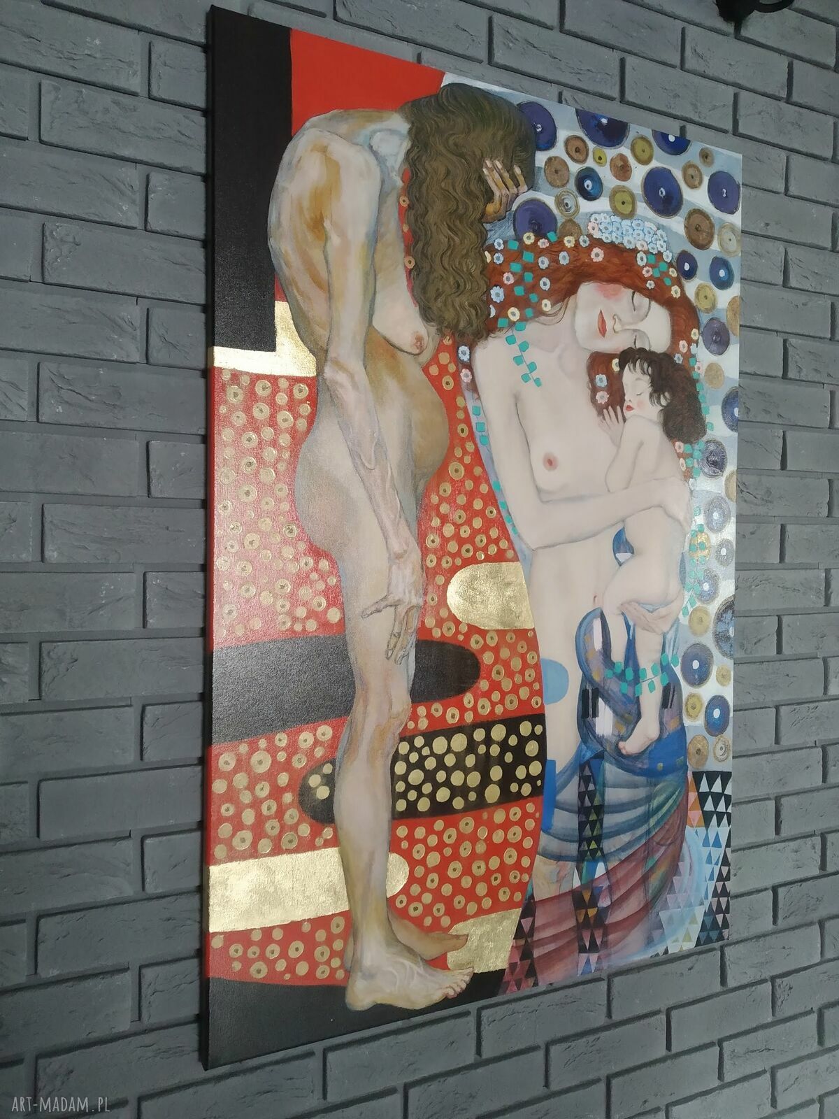 Kopia „Trzy epoki kobiety” Gustava Klimta - obraz olejny ręcznie malowany 120x80
