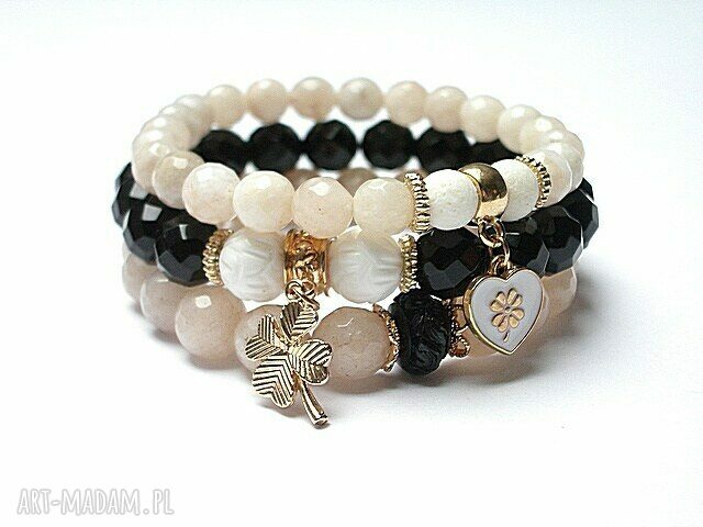 Black and ivory 2014 set jadeity koral romantyczne metal onyks