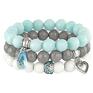 autorskie bransoletki light blue, grey & white set