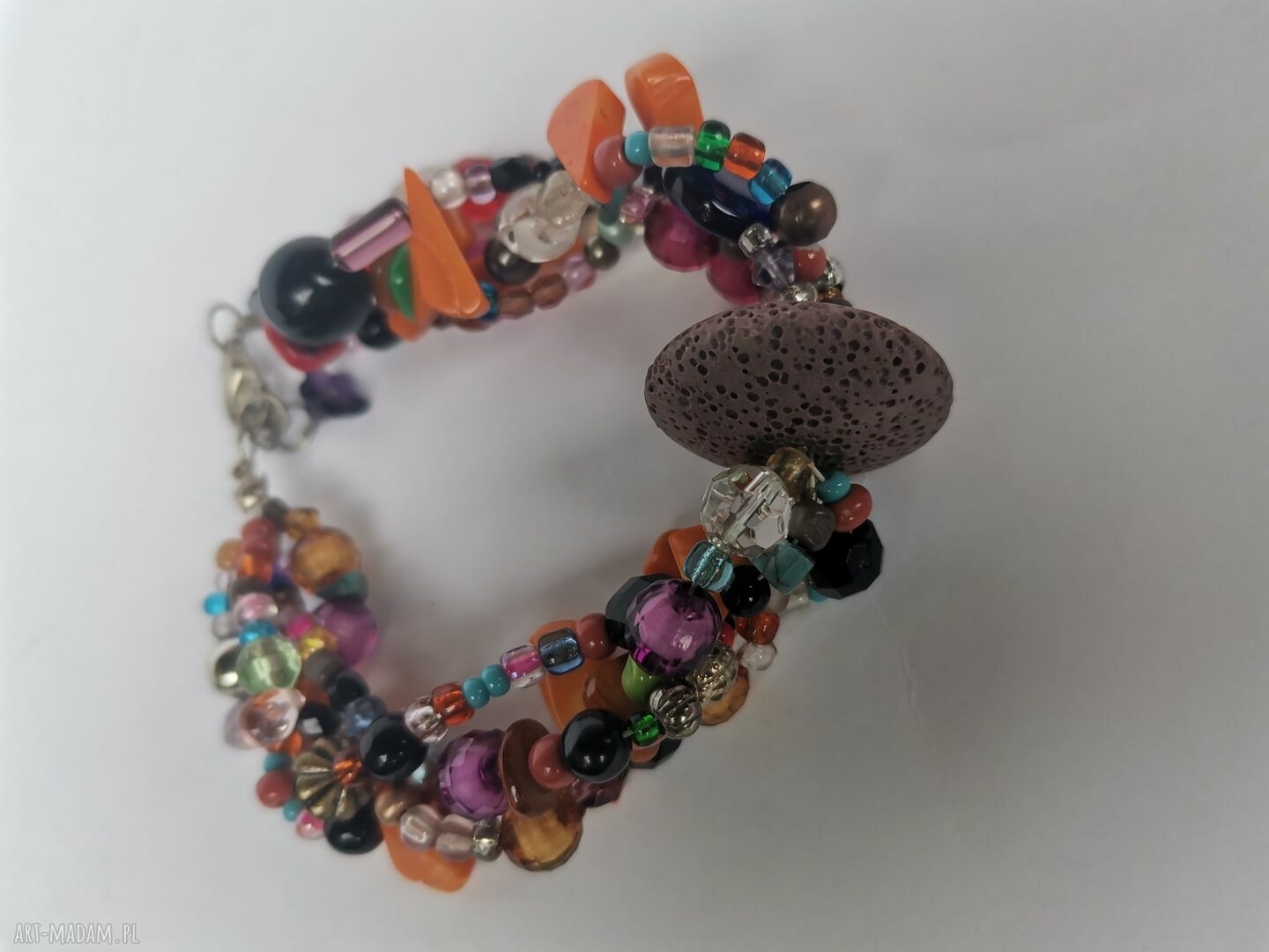 Bransoletka koralikowa Cuda Wianki - boho folk, rozmiar uniwersalny