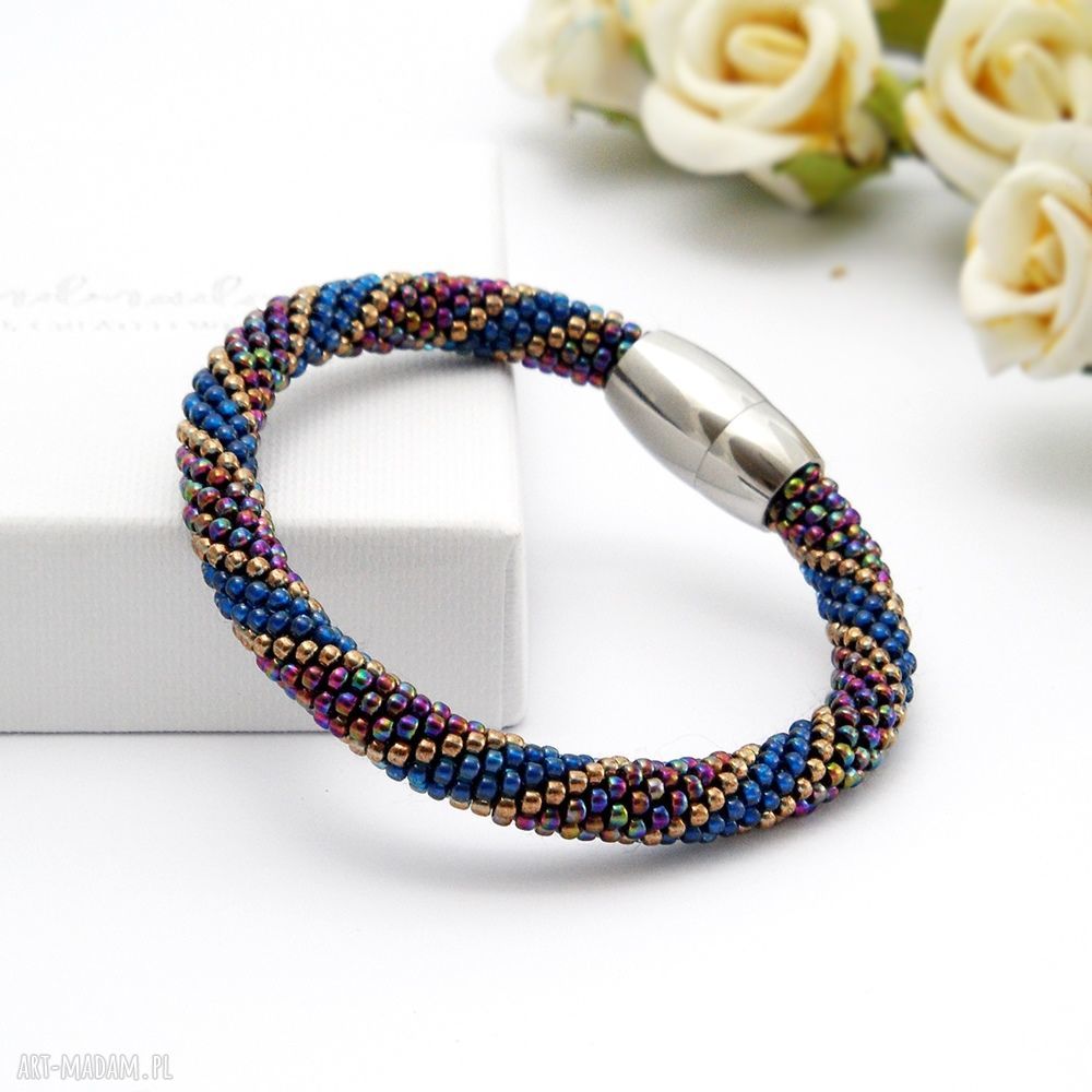Bransoletka Koralikowa „Colour Blast” - magnetyczna stal 316L