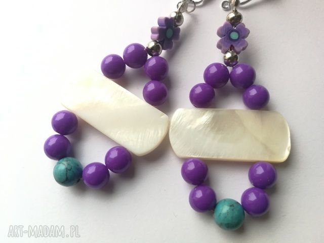 Duże klipsy koralikowe w stylu etno-boho