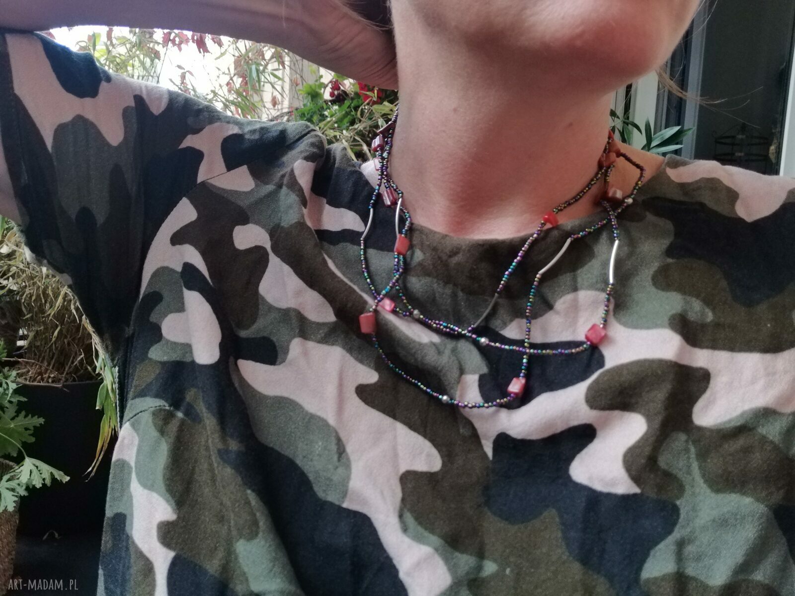 Naszyjnik koralikowy boho Frida - kolorowe koraliki