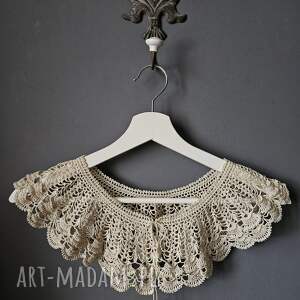 bawełniany kołnierzyk retro - beżowe akcesoria