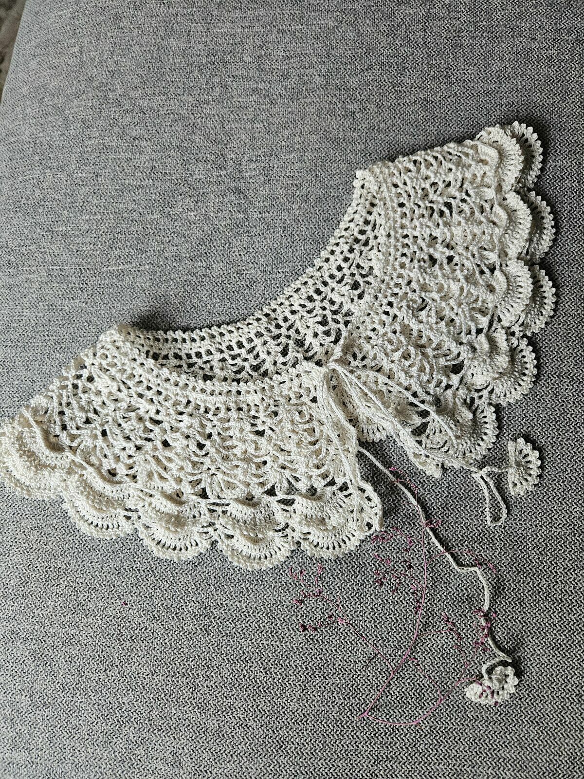 dodatki: Kołnierzyk retro beżowy Ręcznie zrobione