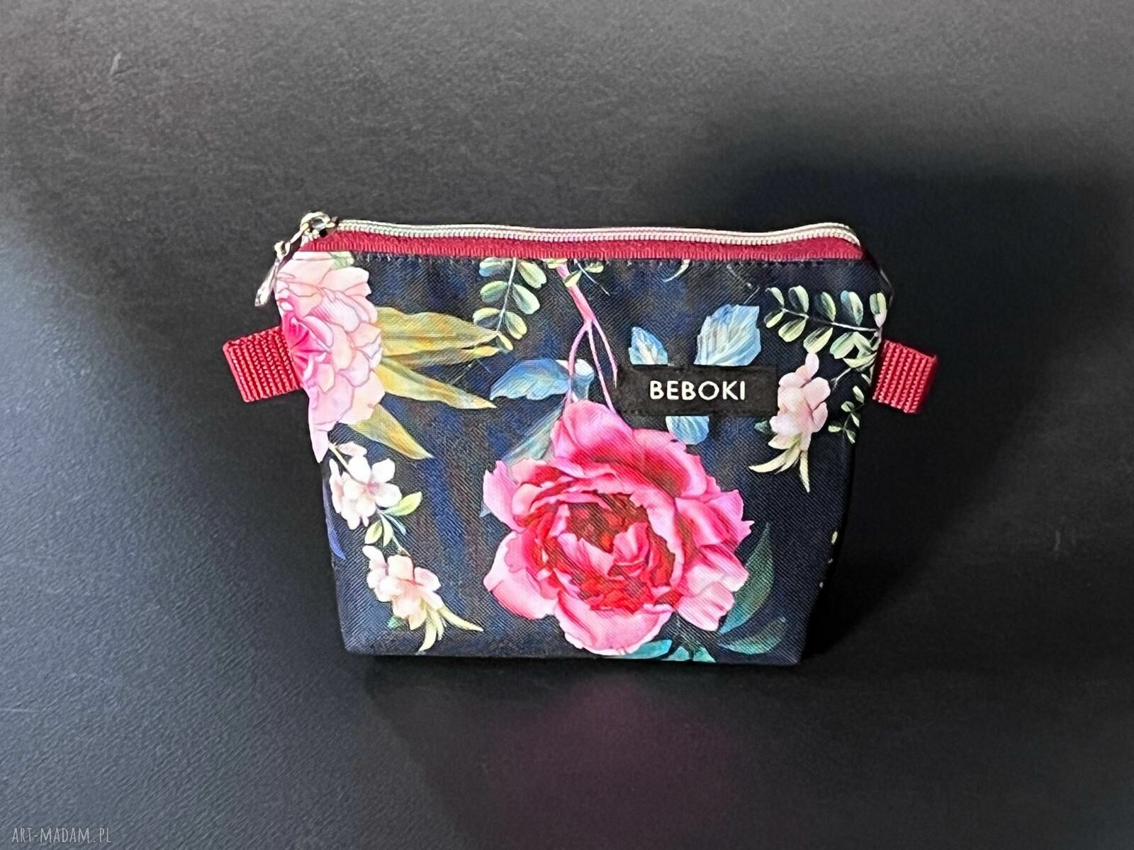 Kosmetyczka BEBOKI Piwonie - wodoodporne etui na kosmetyki (M 22x15x7)