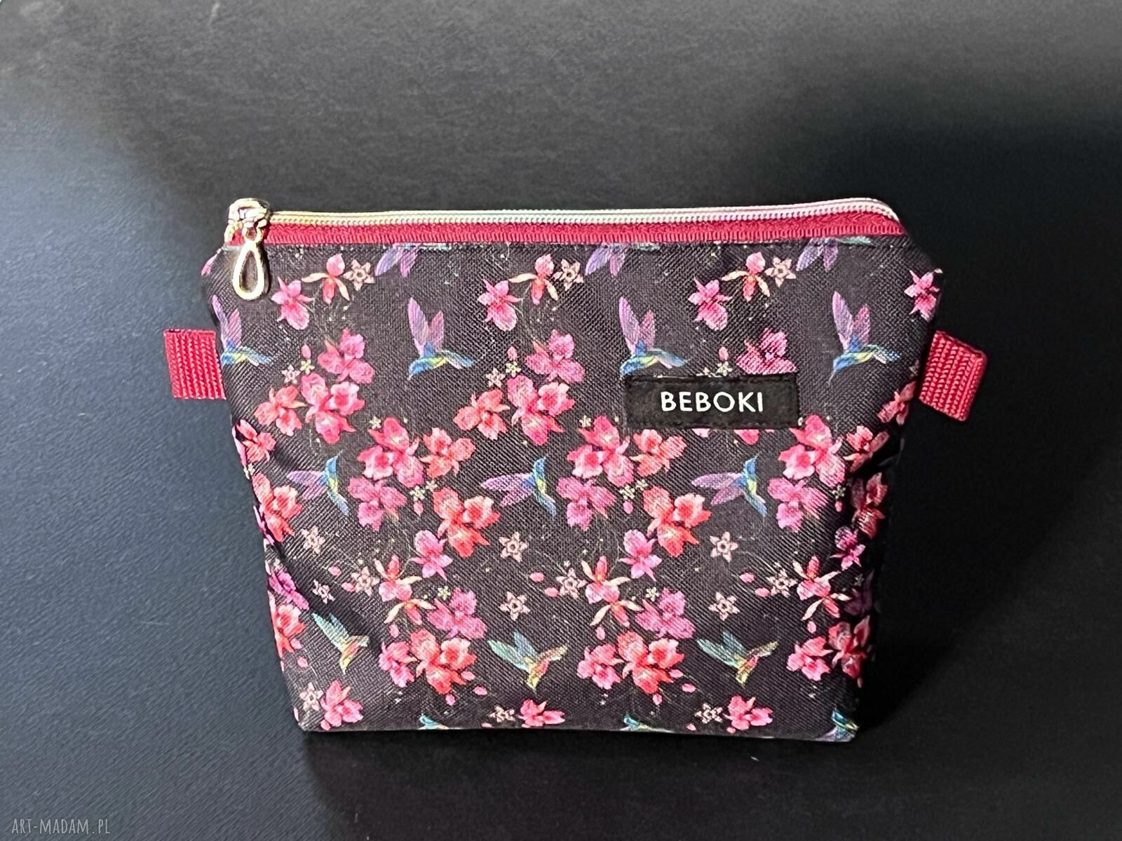 Kosmetyczka BEBOKI Colibri - ręcznie robiona saszetka na kosmetyki (M)