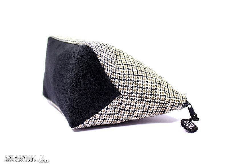 Kosmetyczka handmade „Kurza stopka” - etui na zamek do kosmetyków i drobiazgów