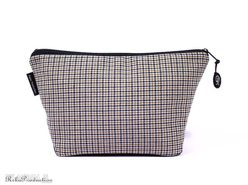 Kosmetyczka handmade „Kurza stopka” - etui na zamek do kosmetyków i drobiazgów