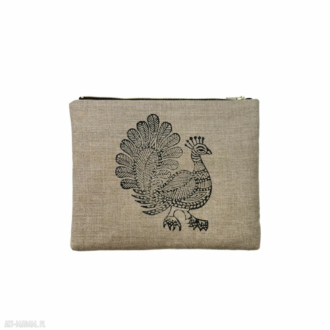 Kosmetyczka lniana etui z wzorem drzewa figowego (18x23 cm)