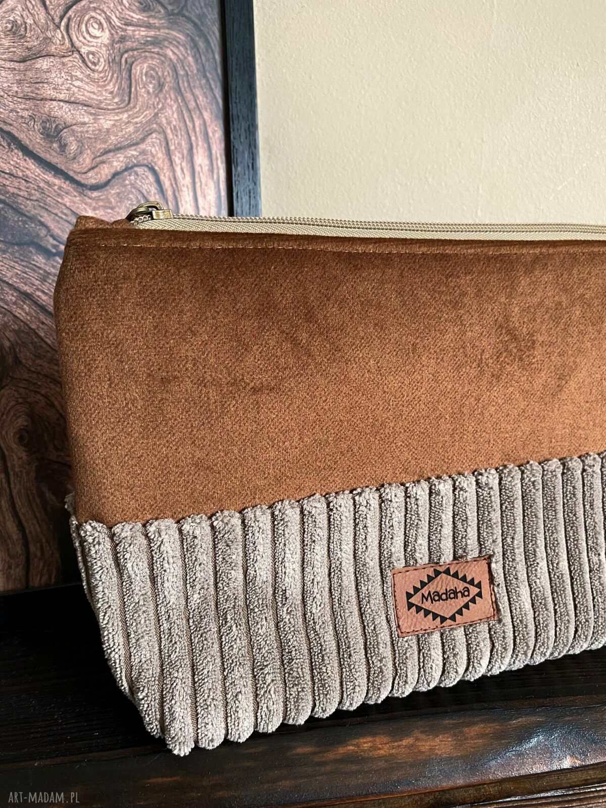 Kosmetyczka patchwork średnia - ręcznie szyta damska kosmetyczka podróżna