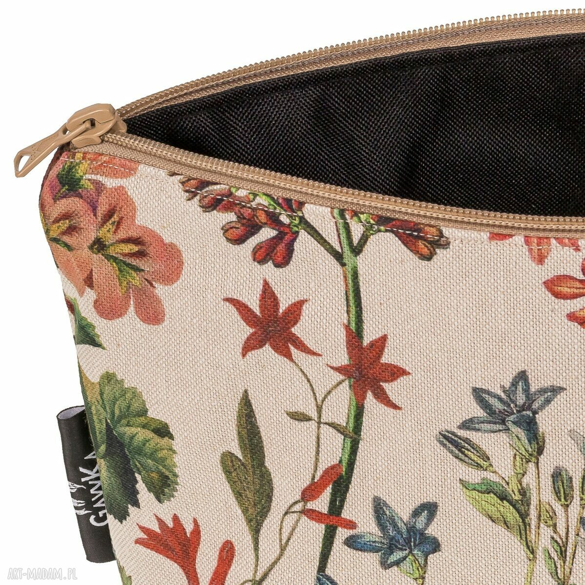Kosmetyczka podróżna Flowers kwiaty łąka, ręcznie szyta | prezent
