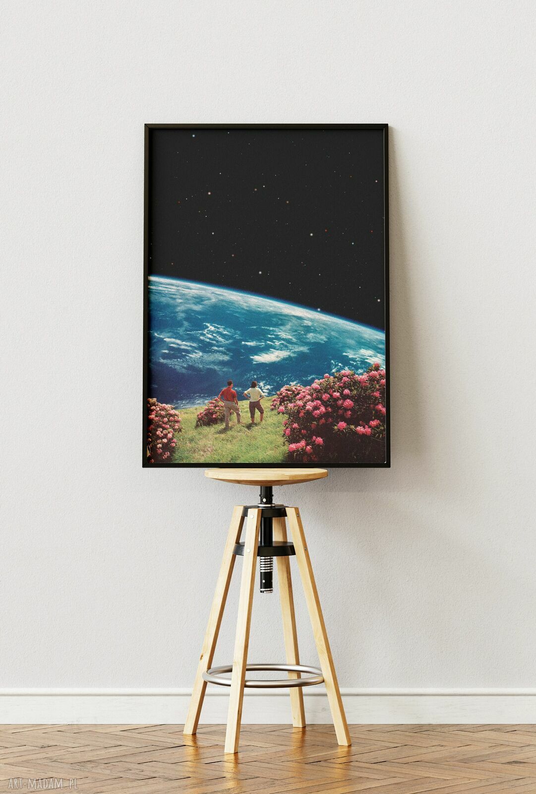 Kosmiczny spacer - plakat Fine Art A3 w stylu kolażu