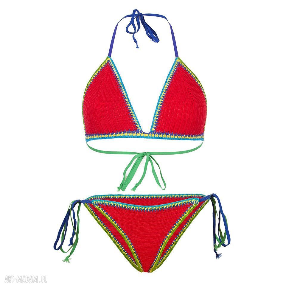 Kostium kąpielowy Santorini w kolorze czerwonym - szydełkowe bikini