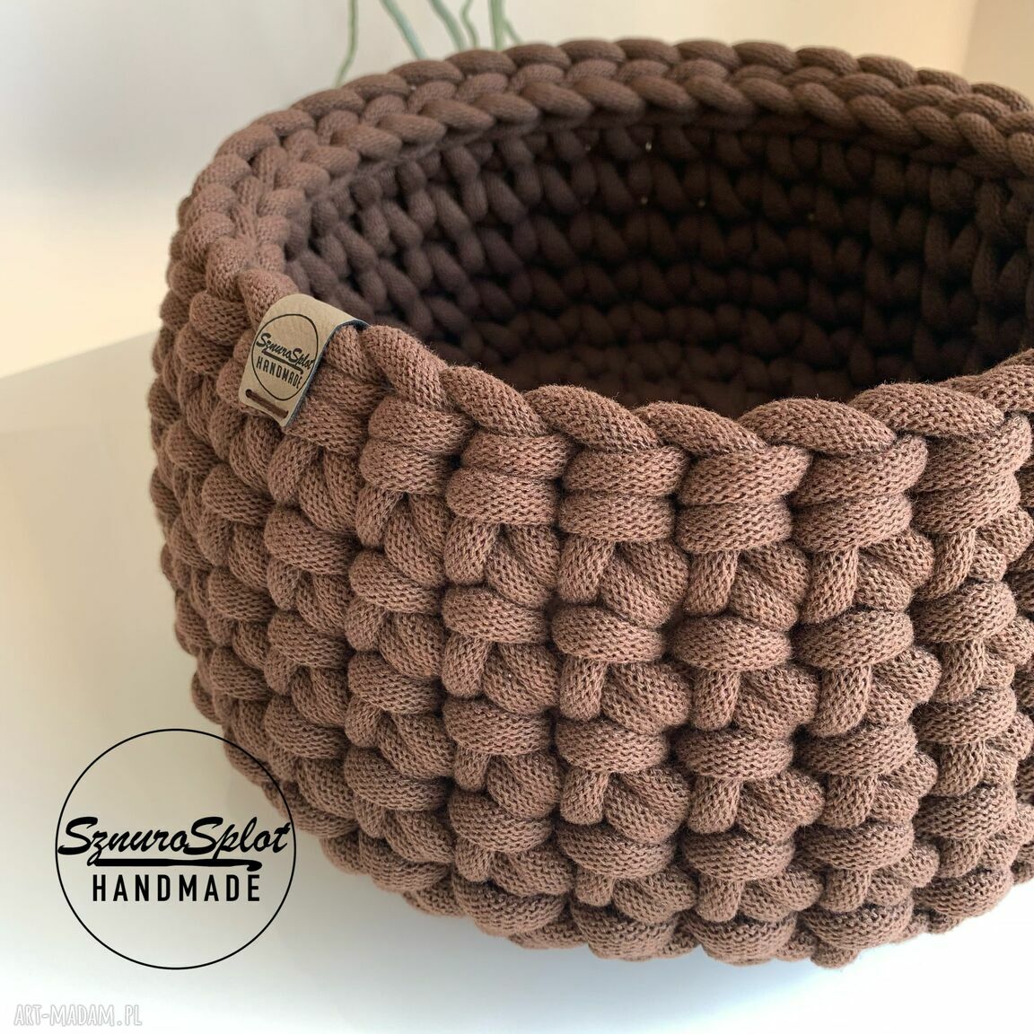 Kosz z grubego sznurka bawełnianego 30x16 cm - boho organizer do domu