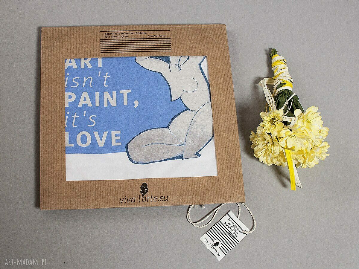 Koszulka (T-shirt) Art isn't paint, it's love - Modigliani „Kariatyda”