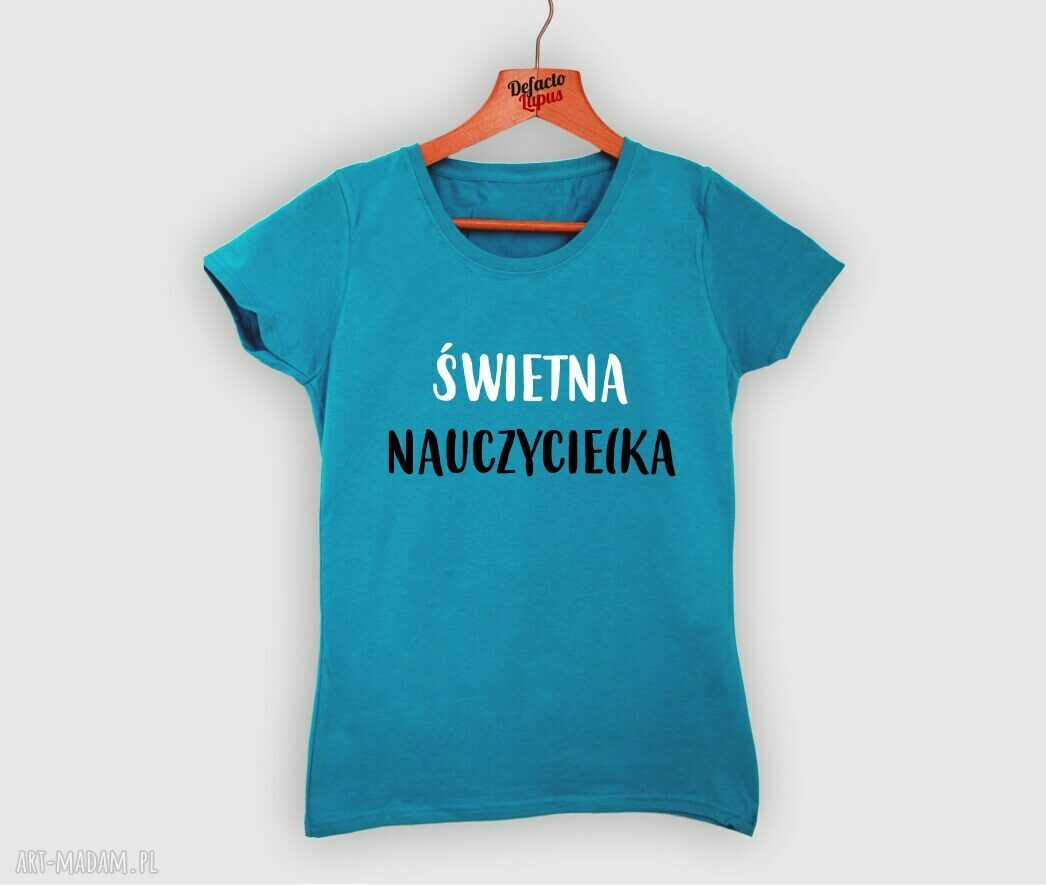 Koszulka z nadrukiem dla nauczycielki - super nauczycielka, prezent na Dzień Edukacji