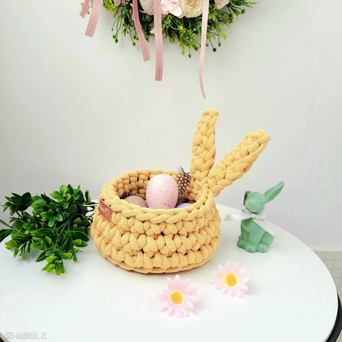 Koszyczek wielkanocny zajączek z uszkami 'The Easter Bunny' handmade