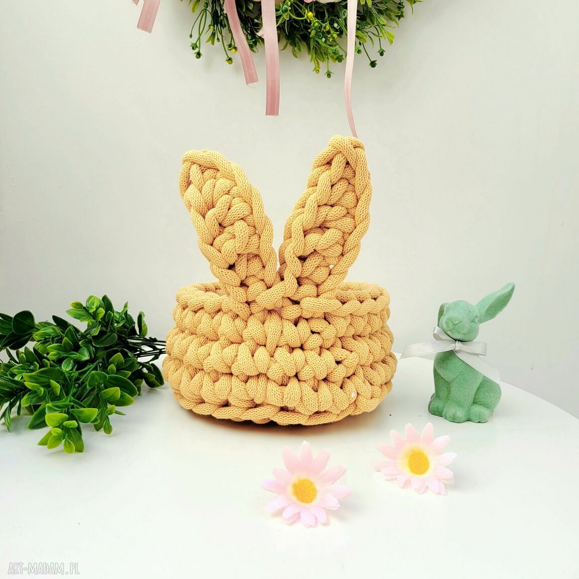 Koszyczek wielkanocny zajączek z uszkami 'The Easter Bunny' handmade