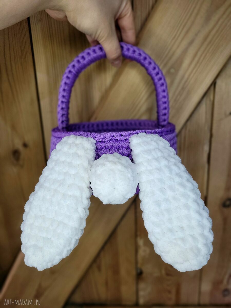 Koszyczek wielkanocny z uszkami - zajączek handmade