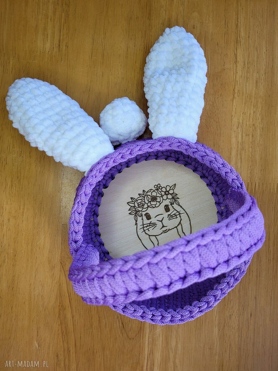 Koszyczek wielkanocny z uszkami - zajączek handmade