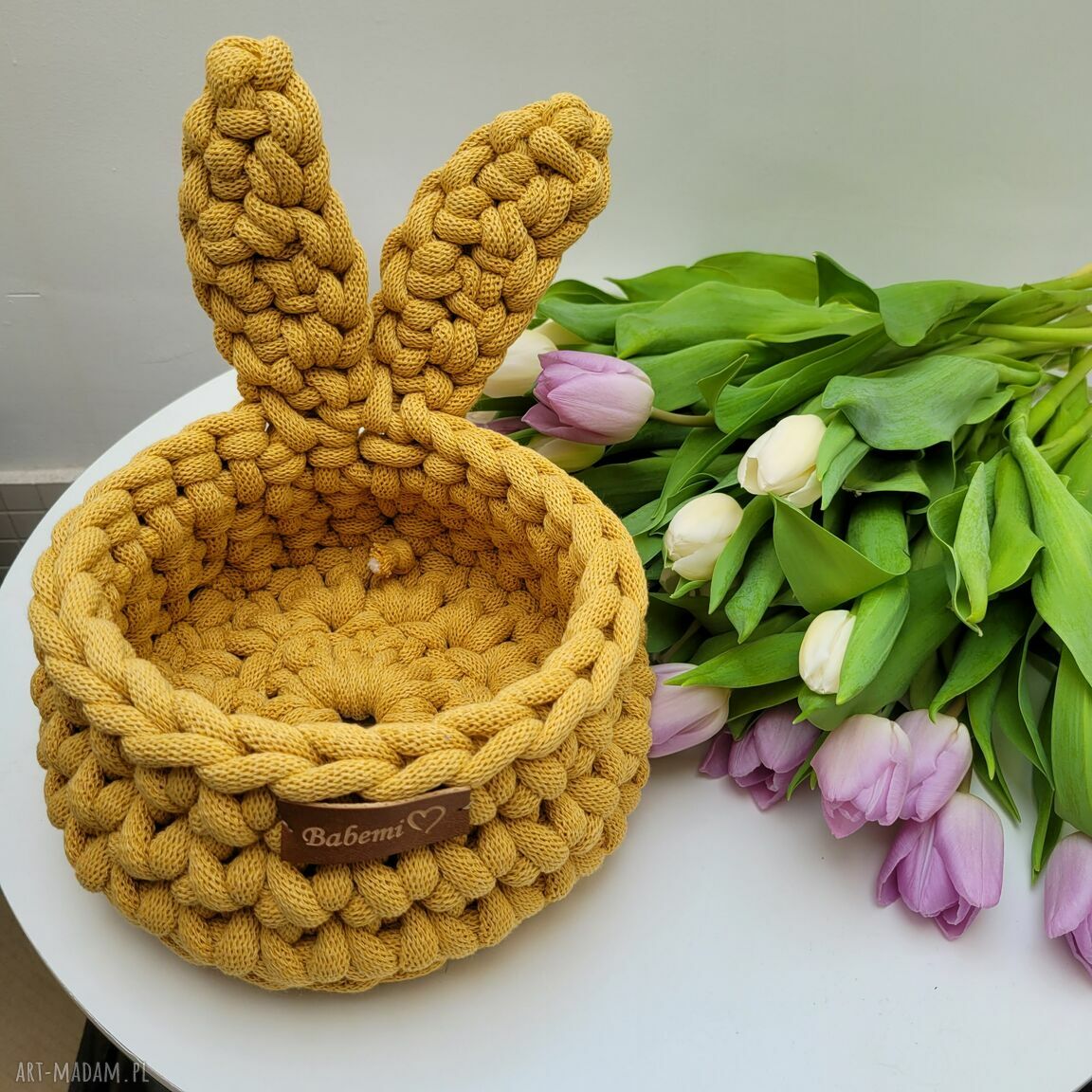 Koszyczek wielkanocny zajączek z uszkami 'The Easter Bunny' handmade
