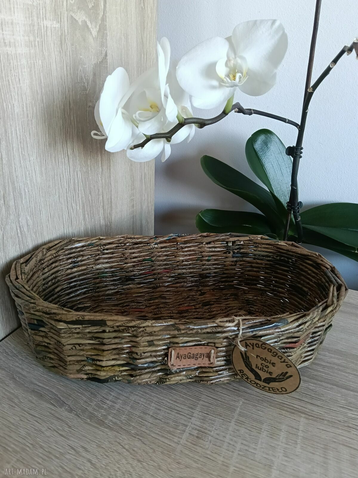 Koszyk pojemnik na pieczywo - koszyczek wiklinowy z wikliny papierowej
