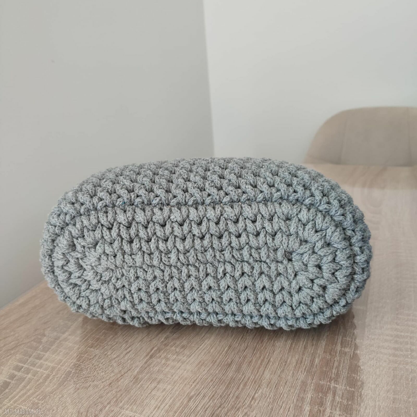 Koszyk - torba do ręki szydełkowa ze sznurka 25x20 cm