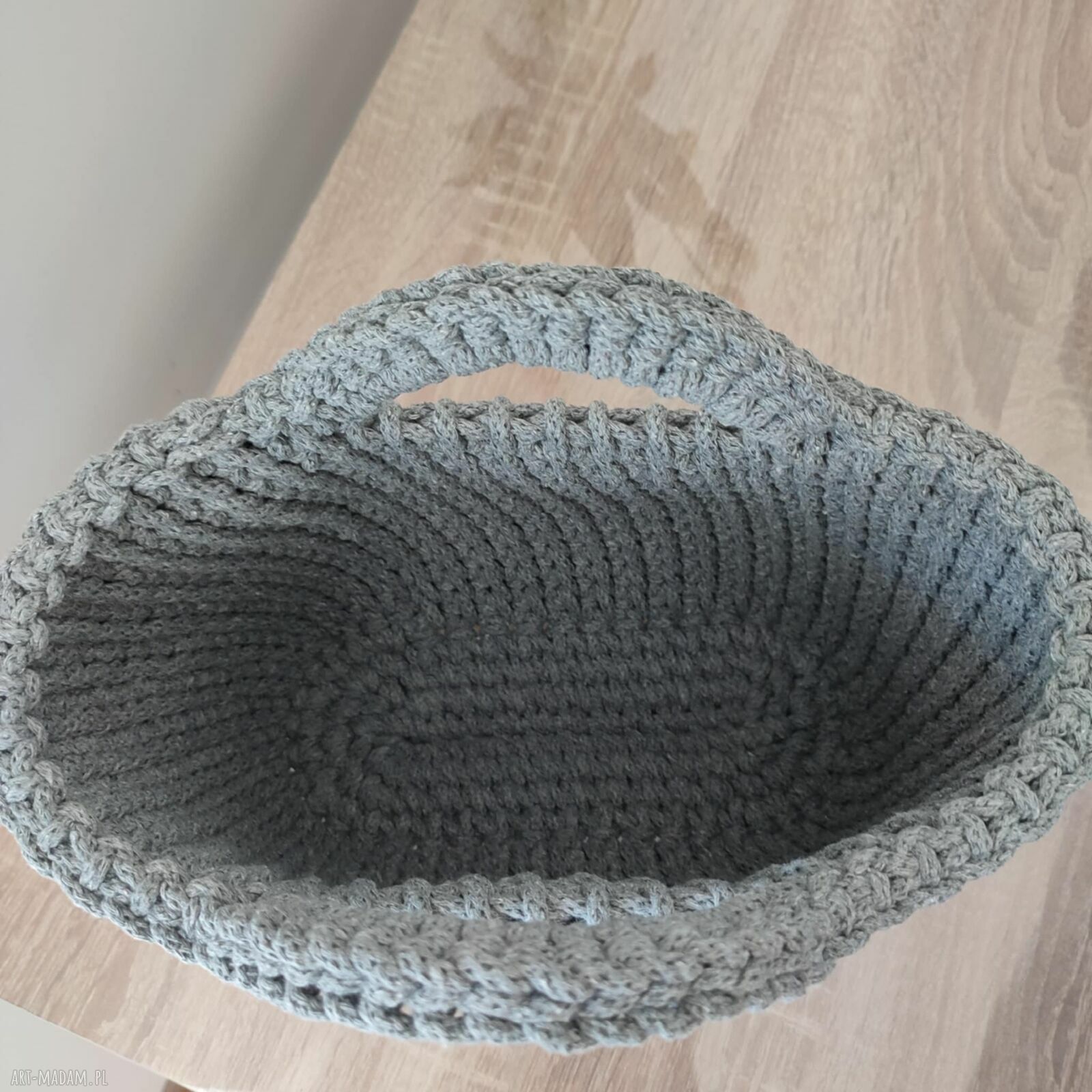 Koszyk - torba do ręki szydełkowa ze sznurka 25x20 cm