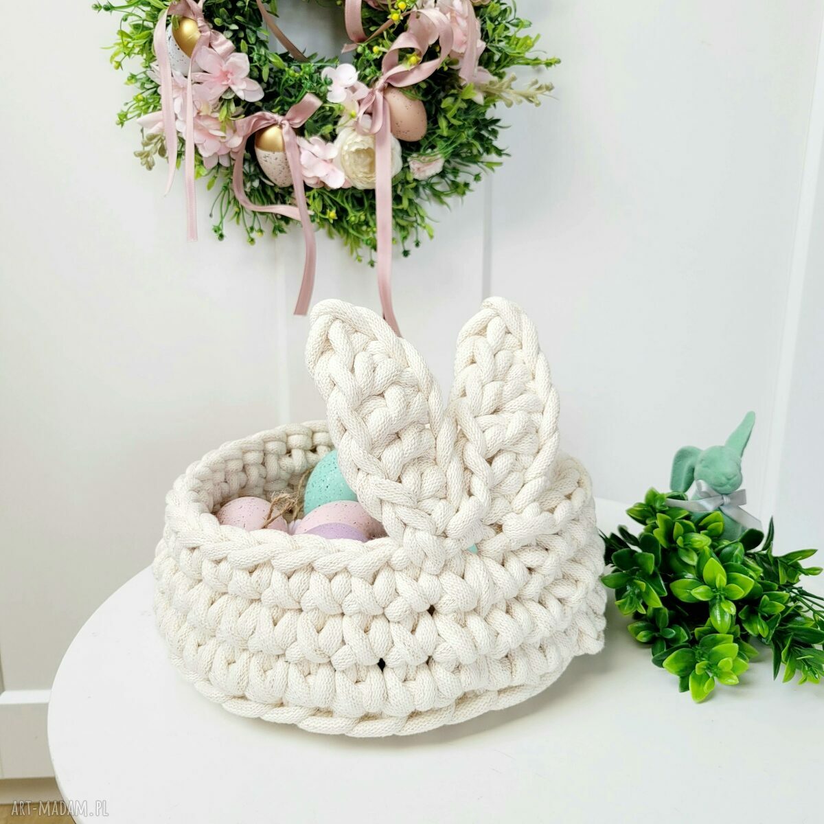 Koszyk wielkanocny Zajączek z uszami 'The Easter Bunny' - duży