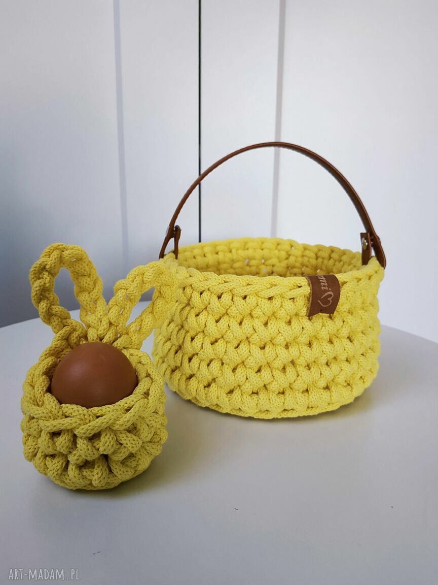 Limonkowy koszyk wielkanocny dla dziecka 15 cm